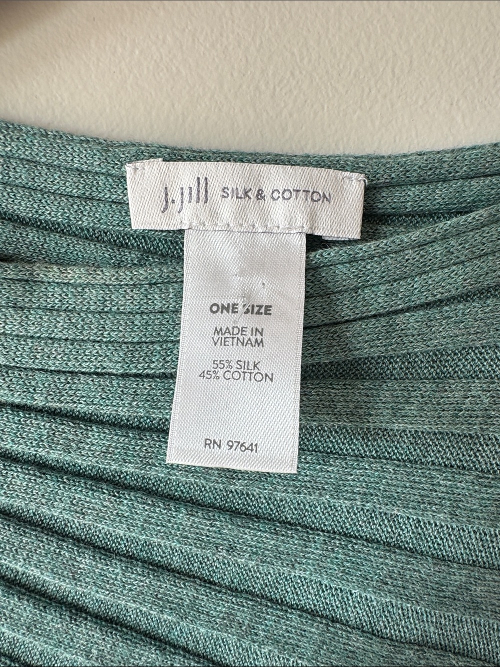 J. Jill Teal Ribbed Silk Cotton Knit Poncho - Picture 2 of 6
